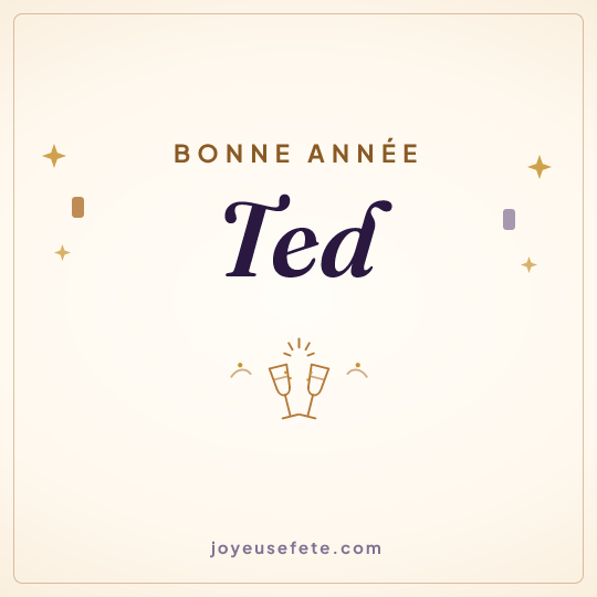 Image carrée « Bonne année Ted » pour WhatsApp