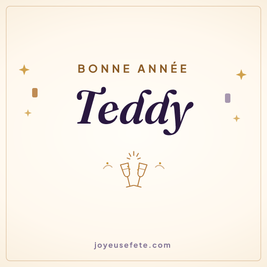 Image carrée « Bonne année Teddy » pour WhatsApp