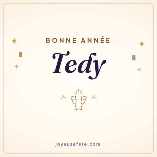 Image carrée « Bonne année Tedy » pour WhatsApp
