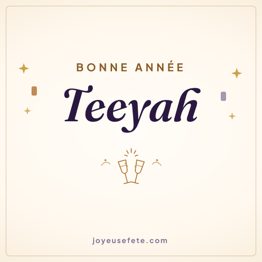 Image carrée « Bonne année Teeyah » pour WhatsApp
