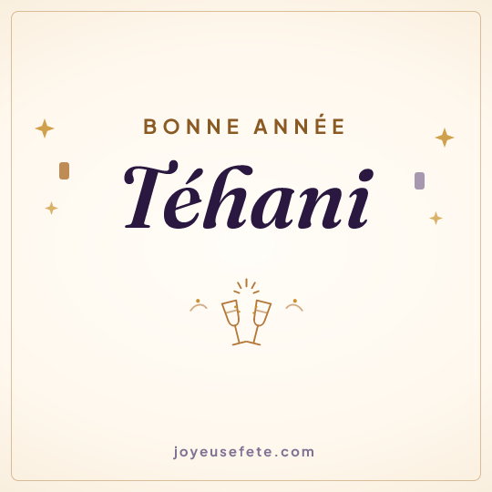 Image carrée « Bonne année Téhani » pour WhatsApp