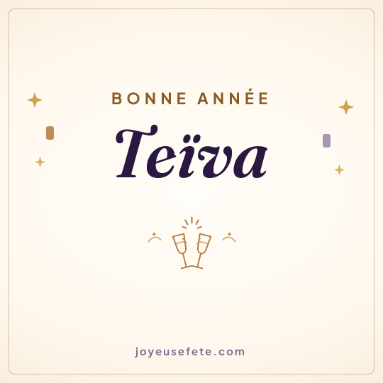 Image carrée « Bonne année Teïva » pour WhatsApp