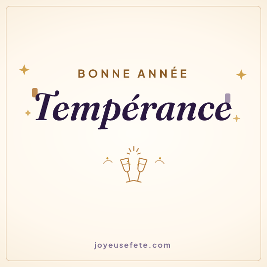 Image carrée « Bonne année Tempérance » pour WhatsApp