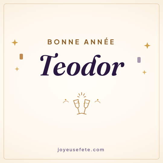 Image carrée « Bonne année Teodor » pour WhatsApp