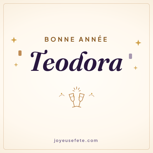 Image carrée « Bonne année Teodora » pour WhatsApp