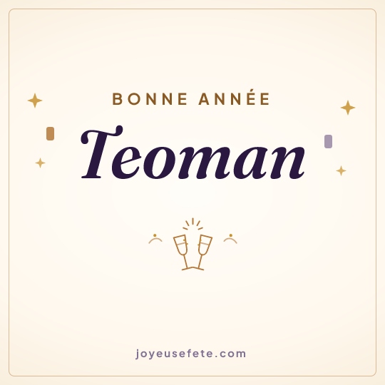 Image carrée « Bonne année Teoman » pour WhatsApp
