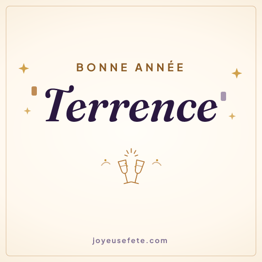 Image carrée « Bonne année Terrence » pour WhatsApp