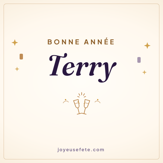 Image carrée « Bonne année Terry » pour WhatsApp