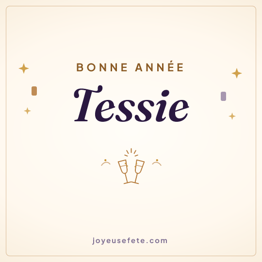 Image carrée « Bonne année Tessie » pour WhatsApp