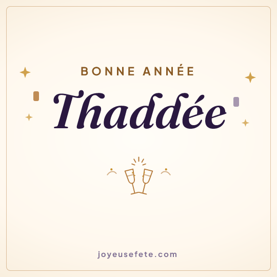 Image carrée « Bonne année Thaddée » pour WhatsApp