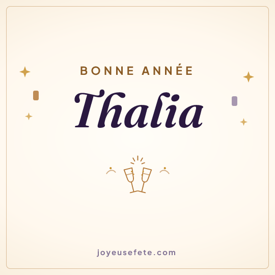 Image carrée « Bonne année Thalia » pour WhatsApp