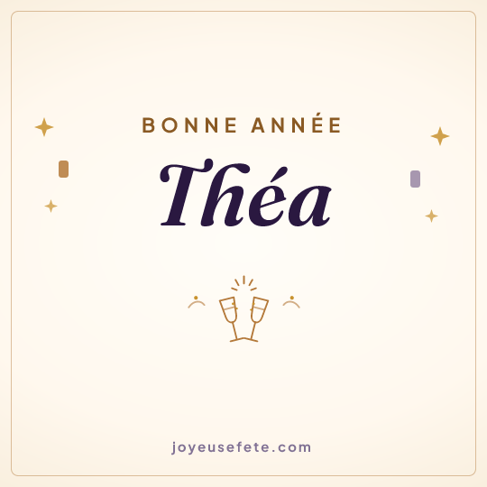 Image carrée « Bonne année Théa » pour WhatsApp