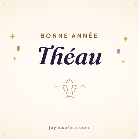 Image carrée « Bonne année Théau » pour WhatsApp