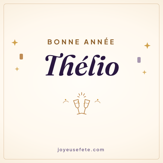 Image carrée « Bonne année Thélio » pour WhatsApp
