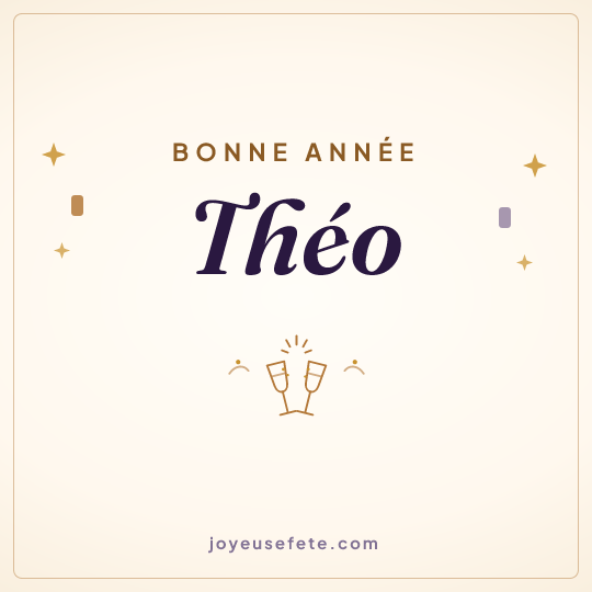 Image carrée « Bonne année Théo » pour WhatsApp