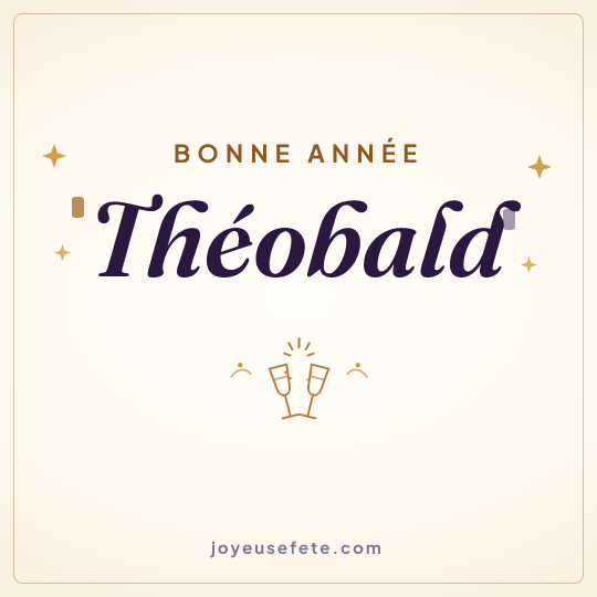 Image carrée « Bonne année Théobald » pour WhatsApp