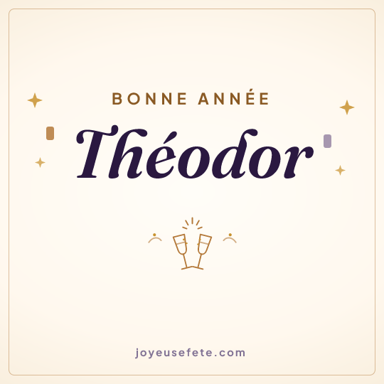 Image carrée « Bonne année Théodor » pour WhatsApp