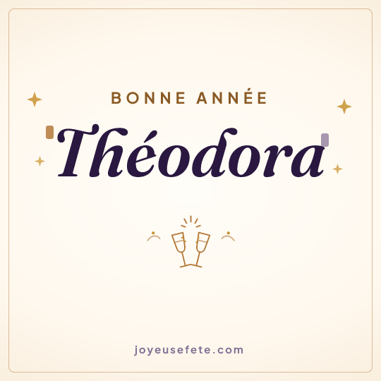 Image carrée « Bonne année Théodora » pour WhatsApp