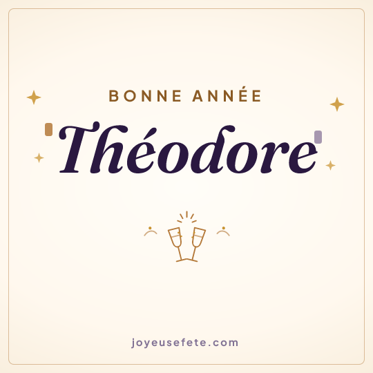 Image carrée « Bonne année Théodore » pour WhatsApp