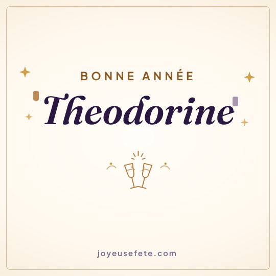 Image carrée « Bonne année Theodorine » pour WhatsApp
