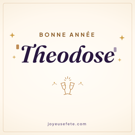 Image carrée « Bonne année Theodose » pour WhatsApp