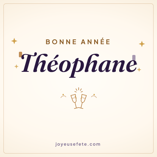 Image carrée « Bonne année Théophane » pour WhatsApp