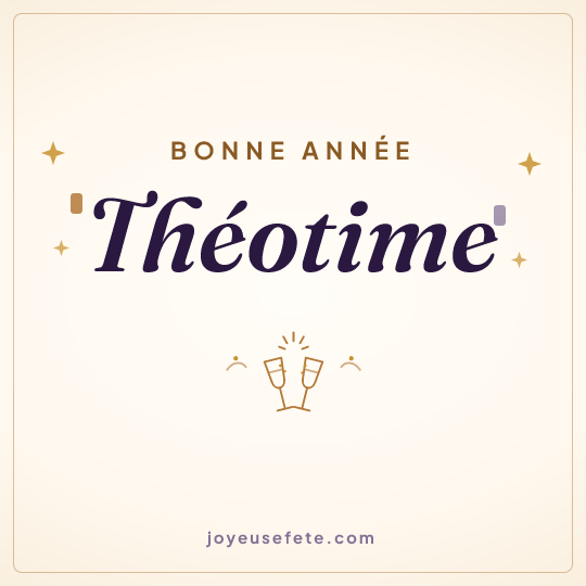 Image carrée « Bonne année Théotime » pour WhatsApp