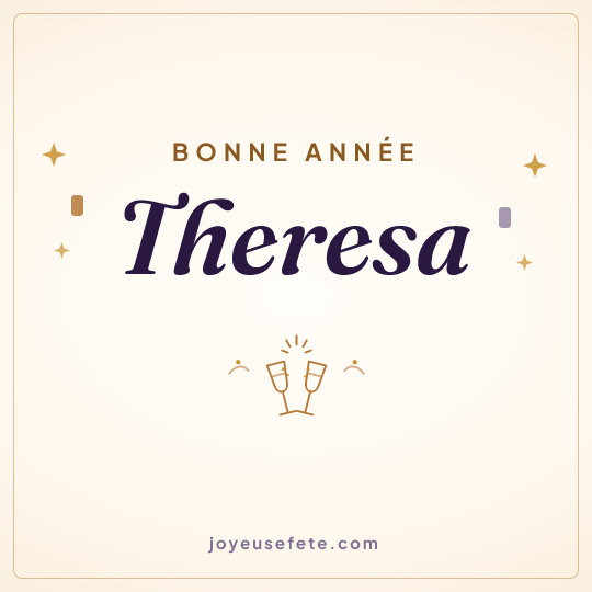 Image carrée « Bonne année Theresa » pour WhatsApp