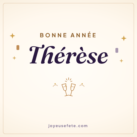 Image carrée « Bonne année Thérèse » pour WhatsApp