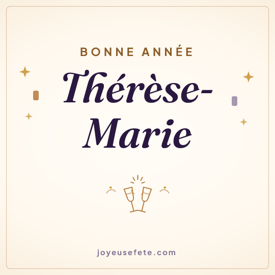 Image carrée « Bonne année Thérèse-Marie » pour WhatsApp