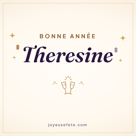 Image carrée « Bonne année Theresine » pour WhatsApp