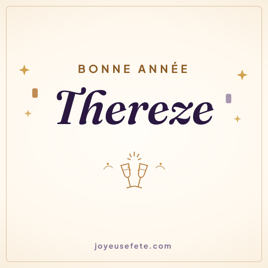 Image carrée « Bonne année Thereze » pour WhatsApp