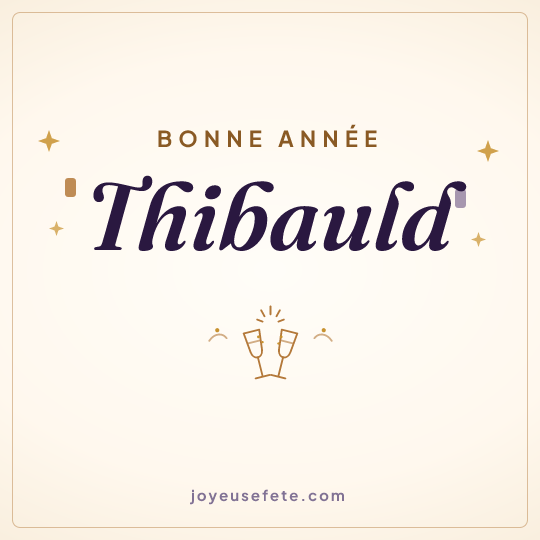 Image carrée « Bonne année Thibauld » pour WhatsApp