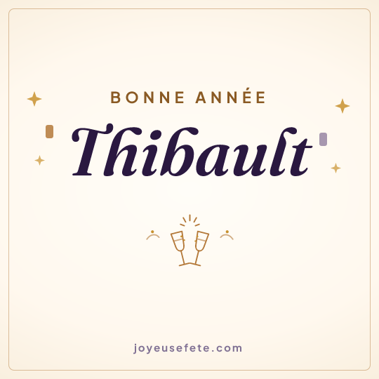 Image carrée « Bonne année Thibault » pour WhatsApp