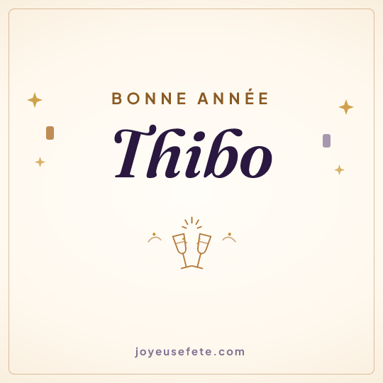 Image carrée « Bonne année Thibo » pour WhatsApp