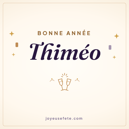 Image carrée « Bonne année Thiméo » pour WhatsApp