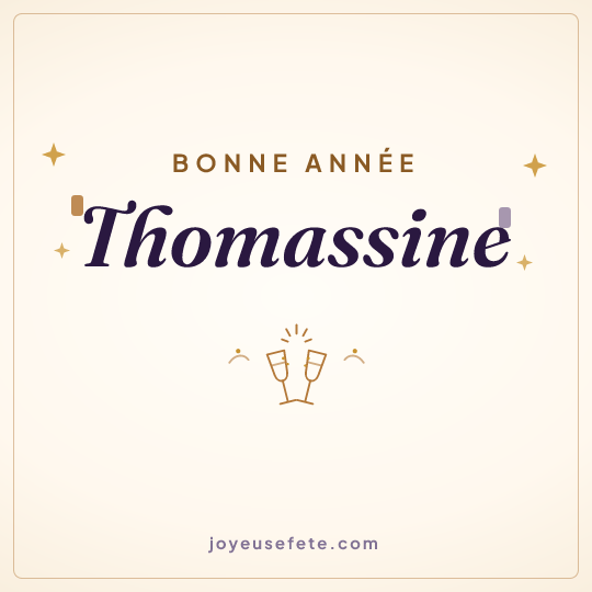 Image carrée « Bonne année Thomassine » pour WhatsApp