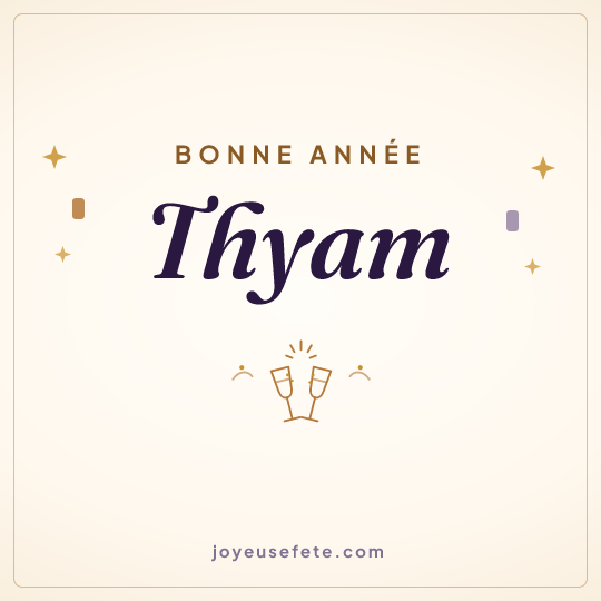 Image carrée « Bonne année Thyam » pour WhatsApp