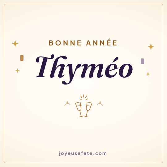 Image carrée « Bonne année Thyméo » pour WhatsApp