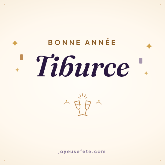 Image carrée « Bonne année Tiburce » pour WhatsApp