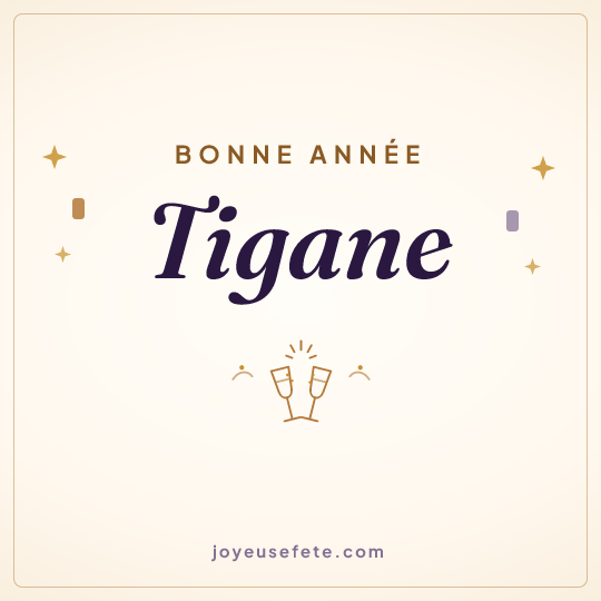 Image carrée « Bonne année Tigane » pour WhatsApp