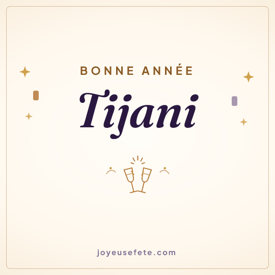 Image carrée « Bonne année Tijani » pour WhatsApp