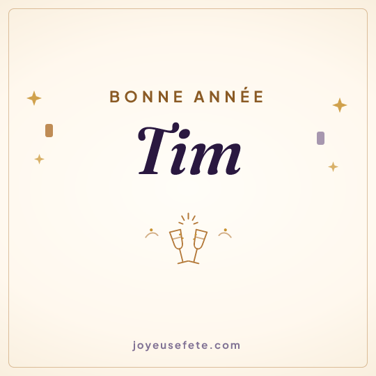Image carrée « Bonne année Tim » pour WhatsApp