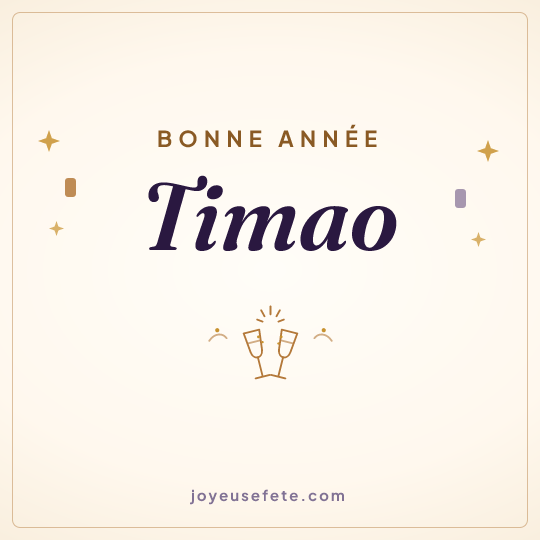 Image carrée « Bonne année Timao » pour WhatsApp