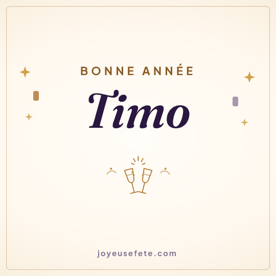 Image carrée « Bonne année Timo » pour WhatsApp