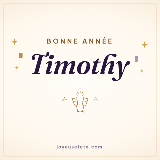 Image carrée « Bonne année Timothy » pour WhatsApp