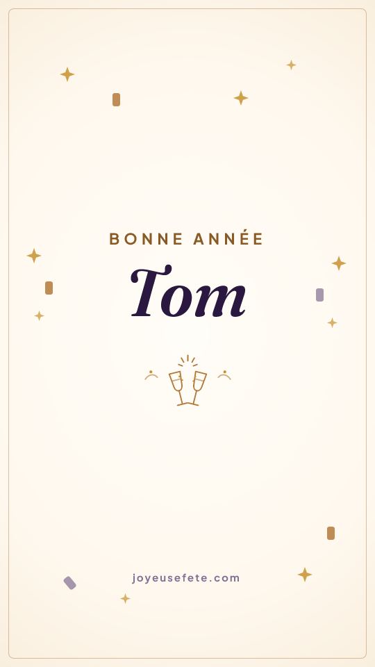 Image « Bonne année Tom » au format story