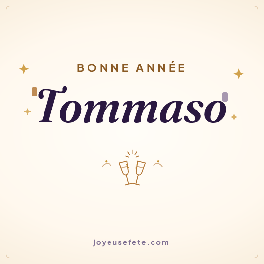 Image carrée « Bonne année Tommaso » pour WhatsApp