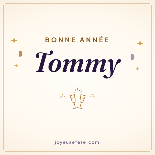 Image carrée « Bonne année Tommy » pour WhatsApp