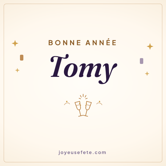 Image carrée « Bonne année Tomy » pour WhatsApp